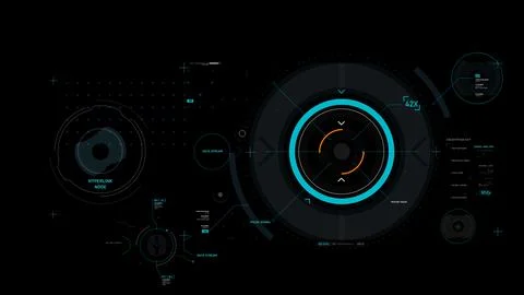 Futuristic AI Technology HUD Interface Vector Illustration video Overlay te.. Stock Illustration