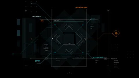 Futuristic AI Technology HUD Interface Vector Illustration video Overlay te.. 스톡 일러스트