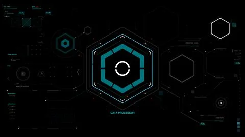 Futuristic AI Technology HUD Interface Vector Illustration video Overlay Stock Illustration