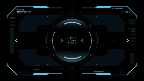 Futuristic AI Technology HUD Interface Vector Illustration video Overlay Stock Illustration