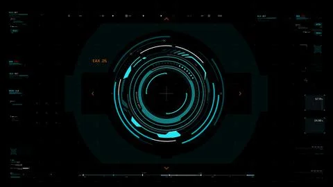 Futuristic AI Technology HUD Interface Vector Illustration video Overlay 스톡 일러스트