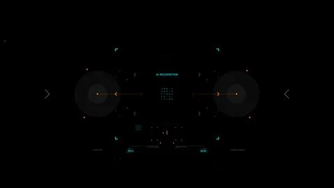 Futuristic AI Technology HUD Interface Vector Illustration video Overlay Stock Illustration