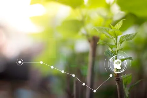 Futuristic ai technology, Internet of things, social media and big data Stock Photos