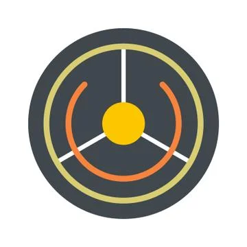Futuristic aim target icon, flat style Illustrazione stock