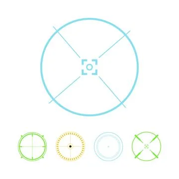 Futuristic aiming system reticles interface concept design Stock Illustration