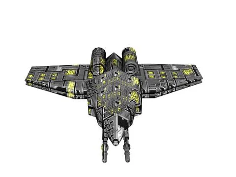 Futuristic aircraft in space Illustrazione stock