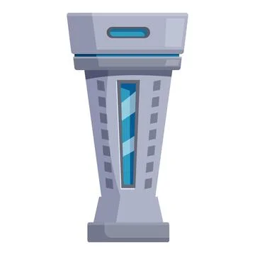 Futuristic airport control tower managing air traffic Ilustración de archivo