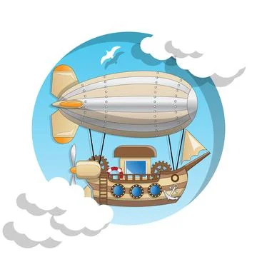 Futuristic airship. Stock Illustration