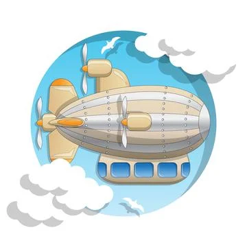 Futuristic airship. Stock Illustration