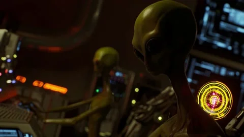 Futuristic Alien Crew Prepares for Space Assault Vidéo 149856294