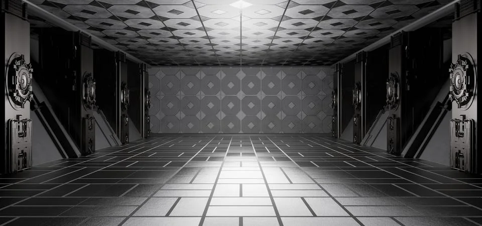 Futuristic Alien Interior Empty Studio Cutting Edge Light Grey Colors Modern  Иллюстрация