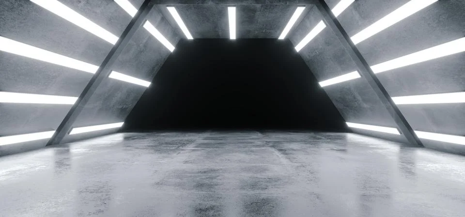 Futuristic Alien Ship Sci Fi Modern Hi Tech Grunge Concrete Reflective Textur Illustrazione stock