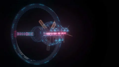 Futuristic Alien Space Station Hud Hologram 4k Stock Footage 145906910