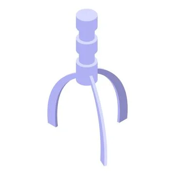 Futuristic alien tripod invading planet earth with isometric projection Stock Illustration