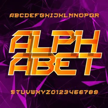 Futuristic alphabet vector font Stock Illustration