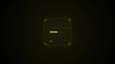 Futuristic amber digital progress bar animation on black background Stock Footage 346506645