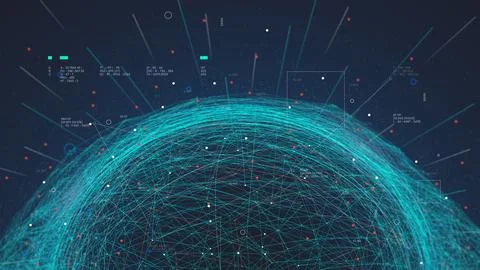 Futuristic analytic technologies, detection and processing of big data netw.. Stock Illustration