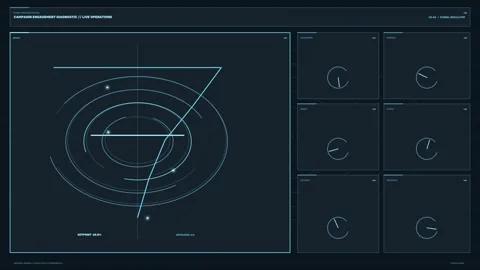 Futuristic Analytics Dashboard HUD Seamless Loop Stock Footage 342178595