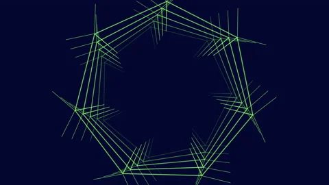 Futuristic and abstract geometric lines in dark space Stock Footage 209571125
