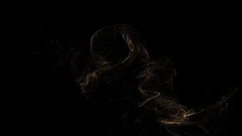 Futuristic and abstract geometric lines in dark space, motion wire, business  Stock Illustration