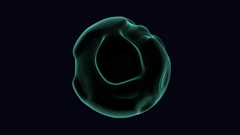 Futuristic and abstract liquid sphere on dark space Stock Footage 199345212
