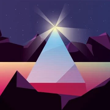 Futuristic and retrowave design 스톡 일러스트