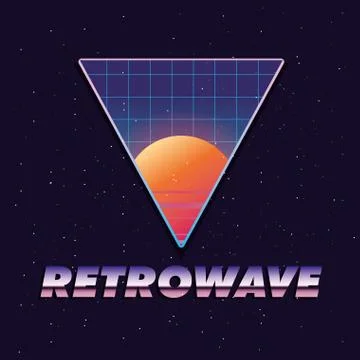 Futuristic and retrowave design Stock Illustration