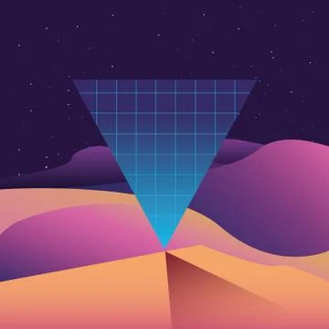 Futuristic and retrowave design 库存插图