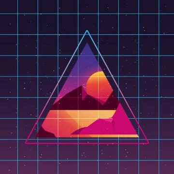 Futuristic and retrowave design Stock Illustration