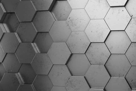 Futuristic and technological hexagonal background. 3d rendering Stock Illustration