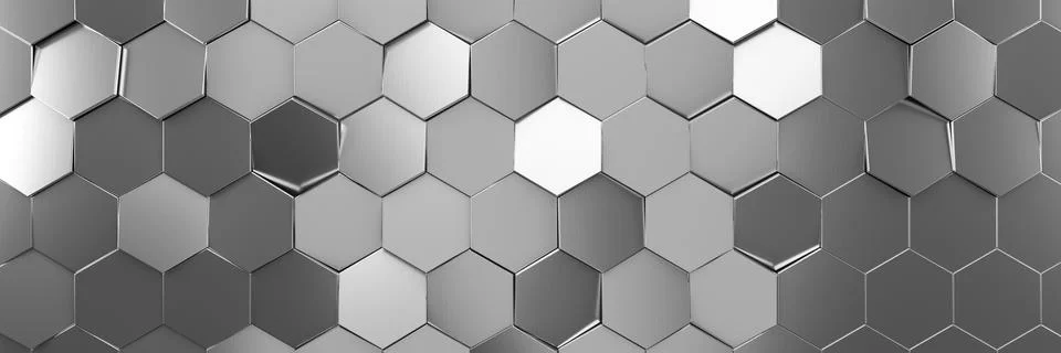 Futuristic and technological hexagonal background. 3d rendering Stock Illustration
