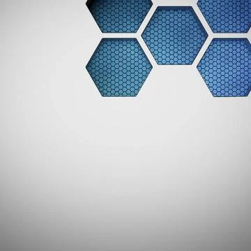 Futuristic and technological hexagonal background. 3d rendering Modern met... Stock Photos