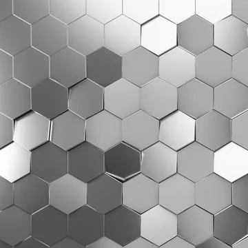 Futuristic and technological hexagonal background. 3d rendering Modern met... Stock Photos