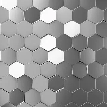Futuristic and technological hexagonal background. 3d rendering Modern met... Stock Photos