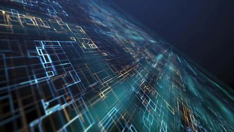 Futuristic and technology background with lines for network, big data, data 库存插图