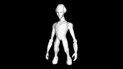 Futuristic Android Robot in Black Background 3D Rendering Technological Conce Vídeos de archivo 339053484