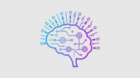 Futuristic Animated AI Brain with Neon Circuit Design Vidéo 337652255
