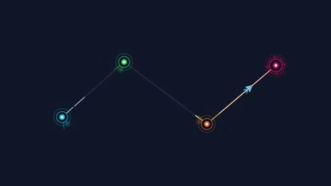 Futuristic Animated Data Path with Moving Arrow, Technology Video Stock Footage 347088078