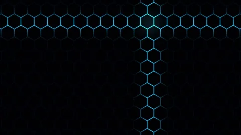 Futuristic Animated Hexagonal Grid Background Seamless Loop Stock Footage 342405524