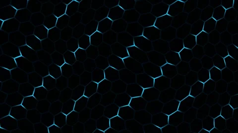 Futuristic animated hexagonal grid background with glowing Stock Footage 342408585