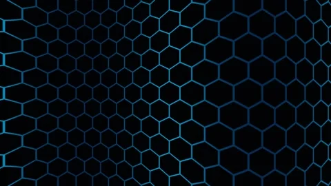 Futuristic animated hexagonal grid background with motion Stock Footage 342471024
