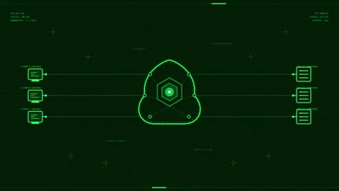 Futuristic Animated Triangular Core with Orbital Particle Motion Vídeos de archivo 339385209