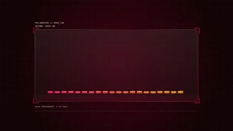 Futuristic Animated Ui Displaying Data Throughput and a Colorful Audio Equa.. 動画素材 347353194