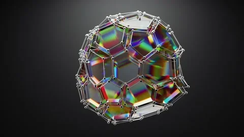 Futuristic animation of abstract glass  shape with a color effect of the spe Stock Footage 234206952