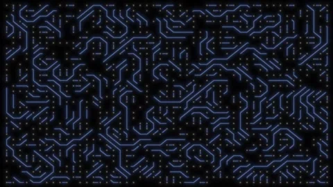 Futuristic animation of a blue computer panel. Neon circuit. Stock Footage 318587360