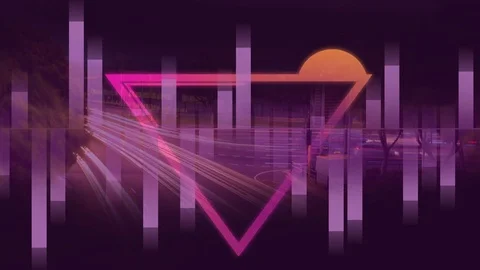 Futuristic animation of colored palm trees Stock Footage 101668688
