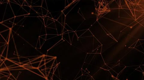 Futuristic animation with glowing triangles in slow motion, seamless loop Illustrazione stock