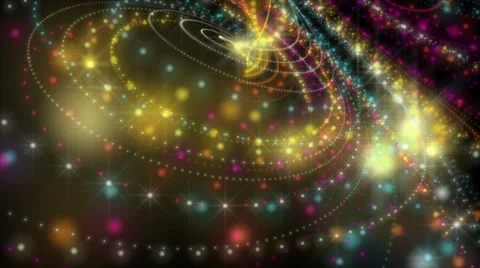 Futuristic animation with particle stripe object and lights, 4096x2304 loop 4K Vídeo Stock 67564036