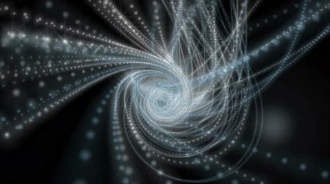 Futuristic animation with particle stripe object and light, 4096x2304 loop 4K Stock Footage