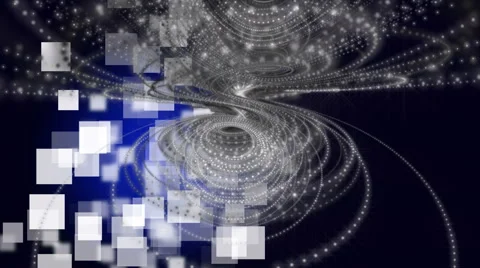 Futuristic animation with particle stripe object + lights, 4096x2304 loop 4K Stock Footage